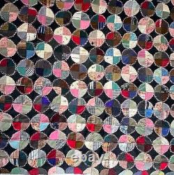 Vintage Antique Handmade Patchwork Crazy Quilt Top Unfinished A258