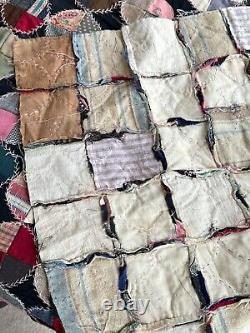 Vintage Antique Handmade Patchwork Crazy Quilt Top Unfinished A258