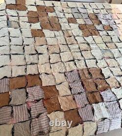 Vintage Antique Handmade Patchwork Crazy Quilt Top Unfinished A258