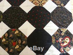 Vintage Antique Handmade Patchwork Lightly Quilted Quilt Bed Throw Bedspread