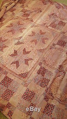 Vintage Antique Handmade Patchwork Quilt Indian Paisley Floral Shabby Boho Chic