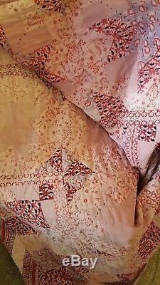 Vintage Antique Handmade Patchwork Quilt Indian Paisley Floral Shabby Boho Chic