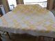 Vintage/antique Handmade White & Yellow Pattern Quilt Lovely Hand Quilting
