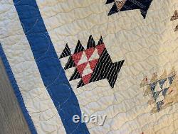 Vintage Antique Patchwork Quilt, Early 1900's, Flower Basket, Early Calicos
