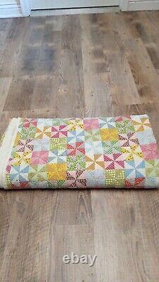 Vintage Antique Quilt 80x84 King Size Hand Made Hand Quilted Beautiful Blanket