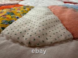 Vintage Antique Quilt 80x84 King Size Hand Made Hand Quilted Beautiful Blanket