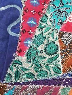 Vintage Antique Victorian Crazy Quilt 94x90 inch