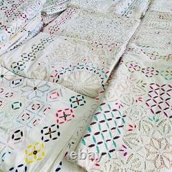 Vintage Applique Kantha Throw Quilt Patchwork Wholesale Bedspread Bedcover- King