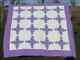 Vintage Appliqued Quilt-purple Floral-hand Quilted-free Ship