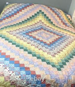 Vintage Arch Quilt Hawthorne NY Pastel Patchwork Vintage 80 X80 Queen