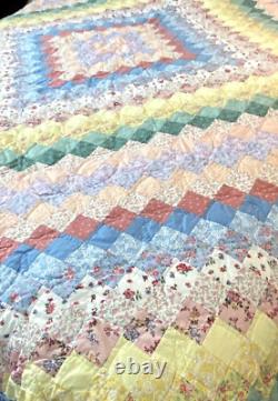 Vintage Arch Quilt Hawthorne NY Pastel Patchwork Vintage 80 X80 Queen