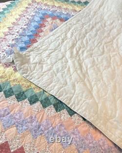 Vintage Arch Quilt Hawthorne NY Pastel Patchwork Vintage 80 X80 Queen