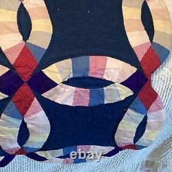 Vintage Arch Quilt Quilt Double Wedding Ring Solid Amish Colors Twin & Sham