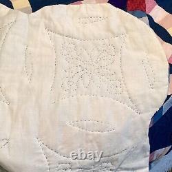 Vintage Arch Quilt Quilt Double Wedding Ring Solid Amish Colors Twin & Sham