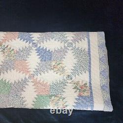 Vintage Arch White Pineapple Quilt Cotton, 78 in. (W) x 82 in. (L) RN74888