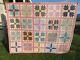Vintage Bear Claw Feedsack Quilt-pink-hand Quilted And Hand Sewn-1930's