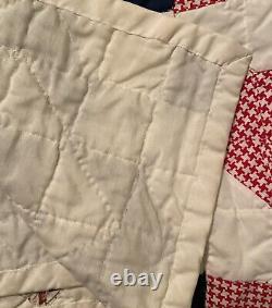 Vintage Beautiful Country Patchwork Quilt Hand Sewn & Quilted 90x80