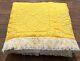 Vintage Bedspread Quilt Coverlet 101x 81 French Knot Lace Tulips Hearts Yellow
