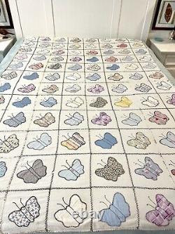 Vintage Butterfly Quilt Top 78x53