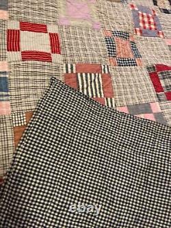 Vintage Calico Quilt Early Fabric & Quilting 75x80 Early 1900S Easton Pa