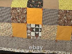 Vintage California King Handmade Quilt Fall Colors