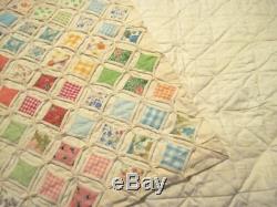 Vintage Cathedral Window Quilt Handmade 68 x 83 700+ Squares Hand Sewn