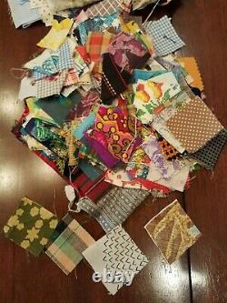 Vintage Cathedral Window Quilt Pieces, All Cut, Extra Patterned Material