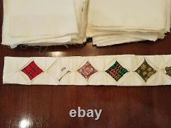 Vintage Cathedral Window Quilt Pieces, All Cut, Extra Patterned Material