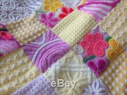Vintage Chenille Bedspread Quilt Handmade & Very Beautiful! X Large Size