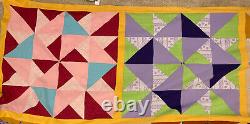 Vintage Chopped Triangle Quilt-75 X 100