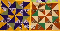 Vintage Chopped Triangle Quilt-75 X 100