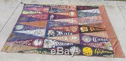 Vintage College University Felt Pennants Lot of 36 handmade quilt TRAVEL/STATES