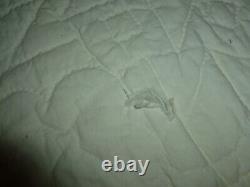 Vintage Cotton SEWN Hand Embroidered Stitched Quilt 72x86