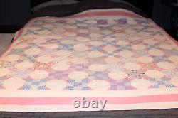 Vintage Country Quilt Hand Stitched 1960s