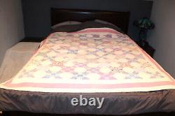 Vintage Country Quilt Hand Stitched 1960s