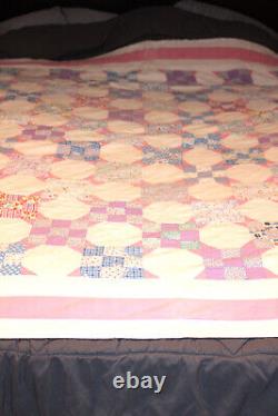 Vintage Country Quilt Hand Stitched 1960s