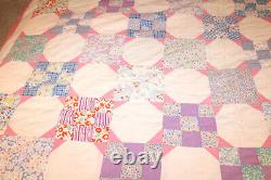 Vintage Country Quilt Hand Stitched 1960s