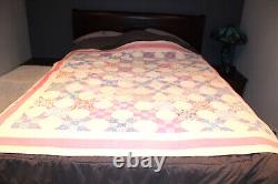 Vintage Country Quilt Hand Stitched 1960s