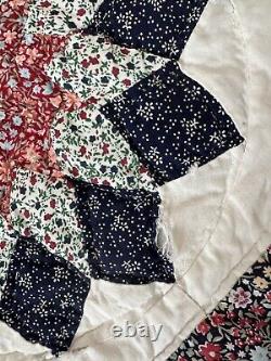 Vintage Countrycore Handmade Patchwork Quilt 80 x 80 Square Sold As Is