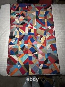 Vintage Crazy Corduroy Patchwork Quilt 45x70