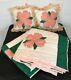 Vintage Dogwood Quilt Flower Handmade Green Peach Throw Pillows 89 X72