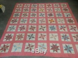 Vintage Double Sided Quilt Star And Flying Geese Handmade