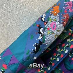 Vintage Embroidered Woodland Animals Incredible Detail Quilted Jacket Boho O/S