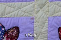 Vintage Estate Hand Made Patchwork Quilt Large King Size Rare Comforter Bedding