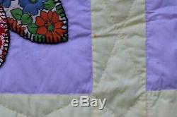 Vintage Estate Hand Made Patchwork Quilt Large King Size Rare Comforter Bedding