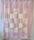 Vintage Farmhouse Handmade Quilt Lavender With Hand Quilting And Appliqué