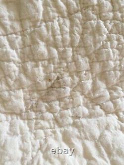 Vintage Feed Flour Sack Handmade Bird Butterfly Quilt Blanket 68x88