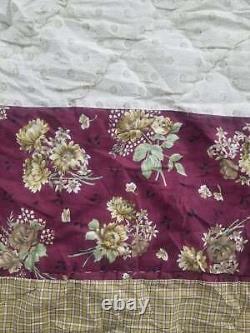 Vintage Feed Sack Hand Stitched Radiating Star Pattern Quilt 109x95 inch