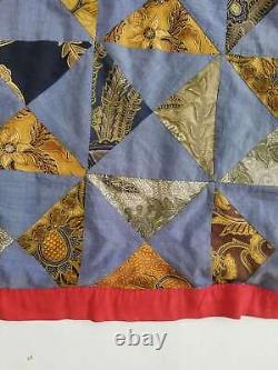 Vintage Feedsack Colourfull Block Pattern Quilt 96x77 inch