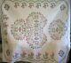 Vintage Floral Cross Stitch Quilt Handmade Hand Quilted 82 X 92